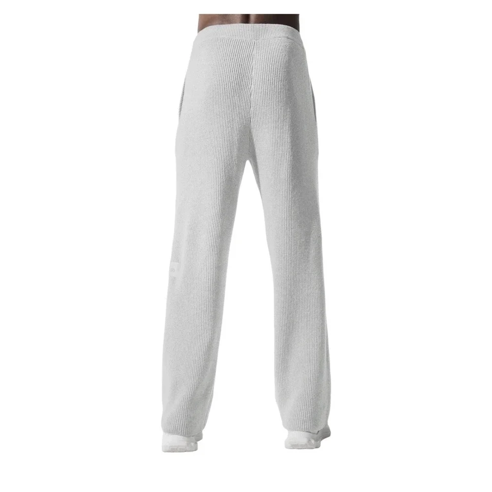 Alo Yoga Domain Rib Knit Sweatpant Mens Medium 30 X32 GREY Pockets Stretch